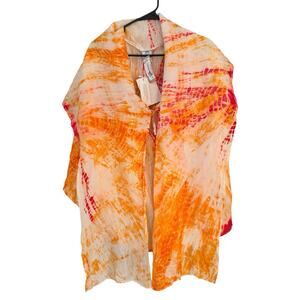 NWD Anna Kosturova Annako Silk Sash Dress Bright Tie Dye Convertible Med/ Large
